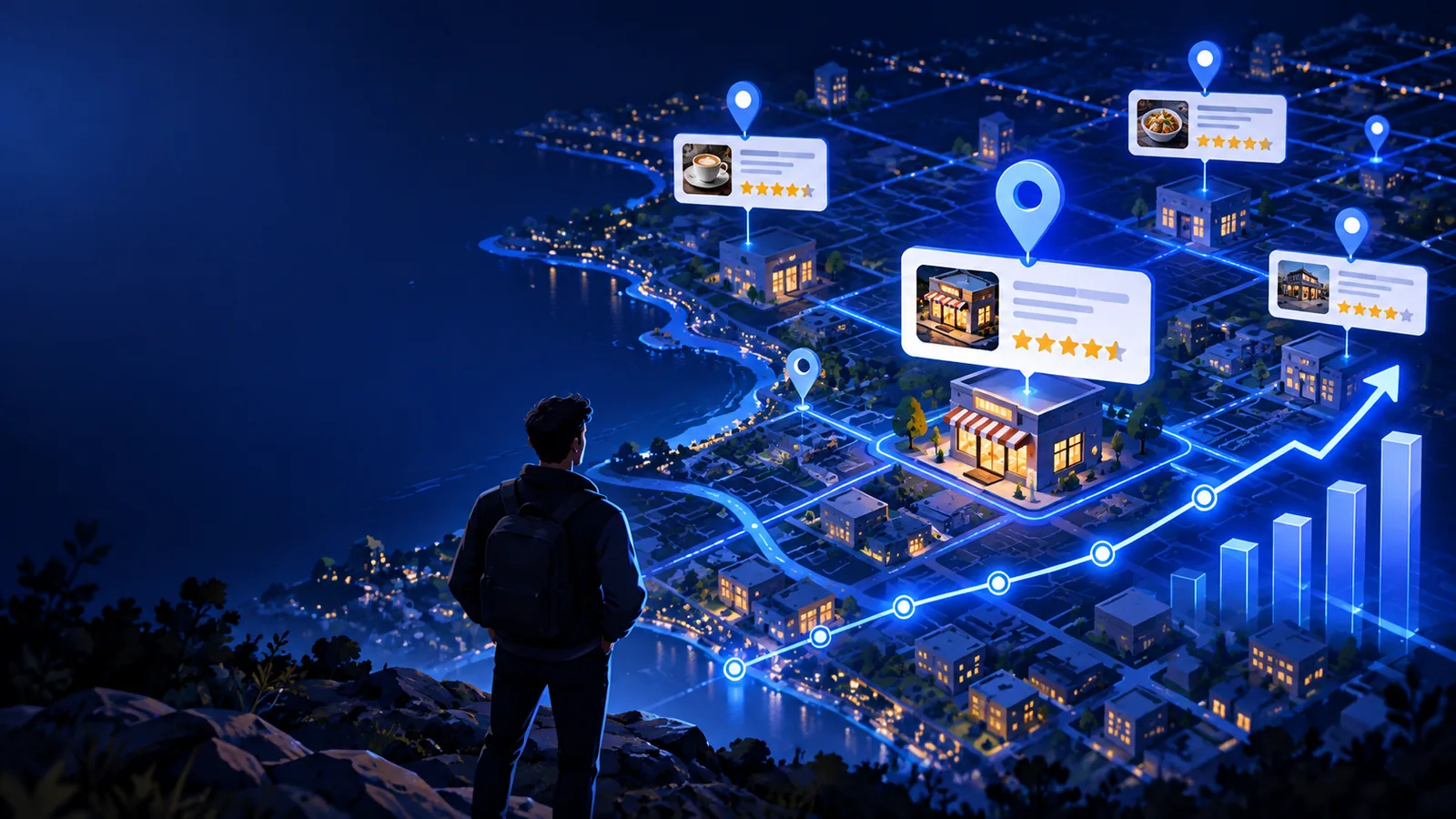 Local SEO workflow dashboard and business visibility overview